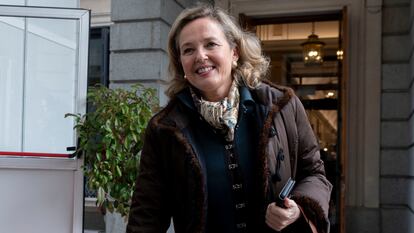 La ministra Nadia Calviño, en el Congreso.
