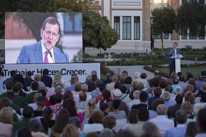 Rajoy, en un acto de campaña en Málaga.