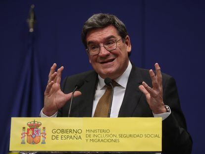 El ministro de Inclusión, Seguridad Social y Migraciones, José Luis Escrivá, este martes en Madrid.