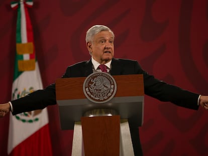 López Obrador, durante us conferencia matutina.