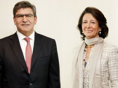 El consejero delegado del Banco Santander, Jos&eacute; Antonio &Aacute;lvarez y la presidenta, Ana Bot&iacute;n.