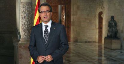 Artur Mas, durante el discurso de la Diada.