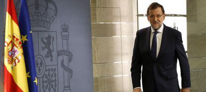 El presidente del Gobierno, Mariano Rajoy, en una comparecencia reciente en el Palacio de La Moncloa. 