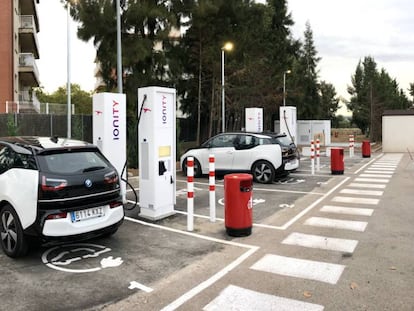 Electrolinera de Ionity en Pallejá (Barcelona), la primera que el grupo abrió en España.