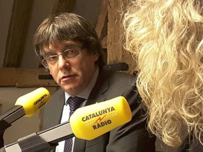 Carles Puigdemont durant l'entrevista.