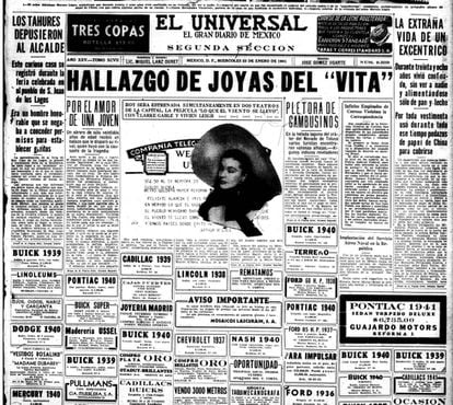 Portada del diario El Universal, del 22 de enero de 1941.