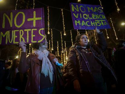 Manifestación contra la violencia machista en el paseo de Gracia de Barcelona el pasado 25-N.