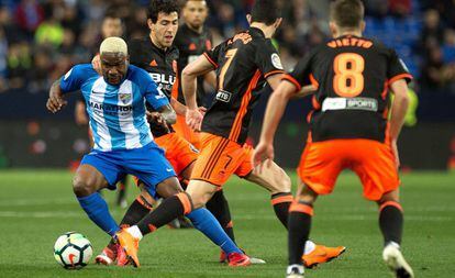 Ideye, autor del gol del Málaga.
