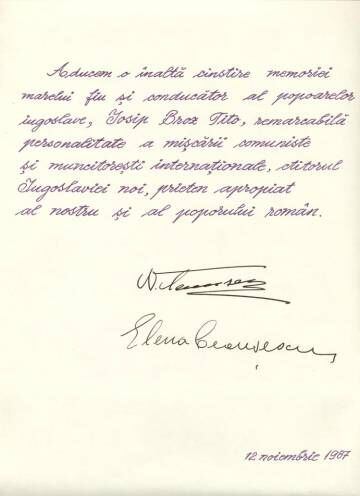 La carta del dictador rumano Ceausescu, en 1987