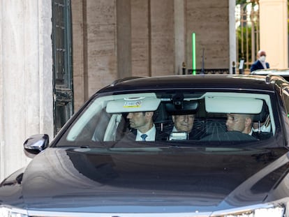Mario Draghi, a su salida del Palacio de Quirinal este jueves.