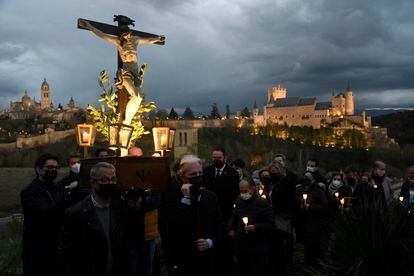 Una imagen del Cristo de la Buena Muerte, del siglo XVII, de Segovia en 2022. 