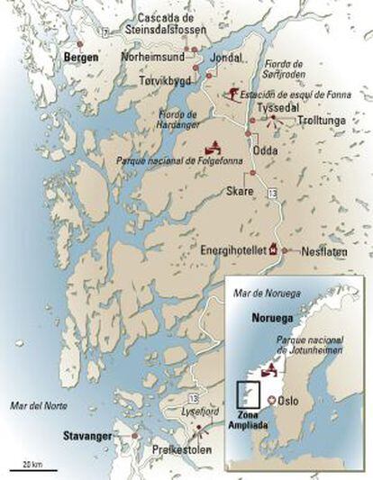 Mapa de Noruega.