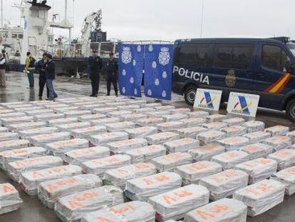 Alijo de 3,3 toneladas de cocaína incautado en 2013 en Vigo
