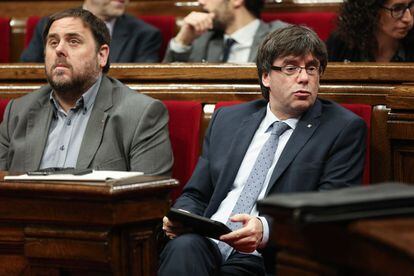 Puigdemont, amb el vicepresident Junqueras.