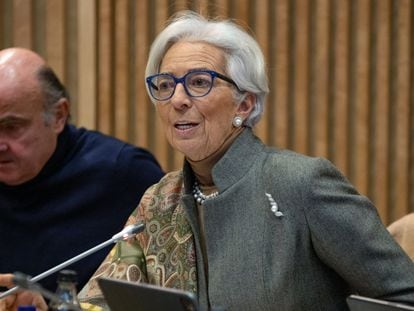 La presidenta del BCE, Christine Lagarde, en un acto la semana pasada en Finlandia.