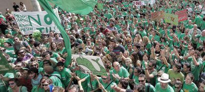 Manifestación contra el modelo educativo en Baleares este domingo.