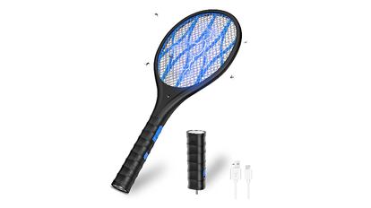 Electric fly swatter racket