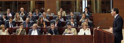 Tomás Gómez, durante su intervención en la segunda jornada del debate de investidura.