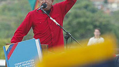 El presidente venezolano Hugo Chávez, en un mitin celebrado el viernes en Caracas.