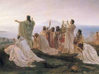 'Pitagóricos celebrando la salida del sol', óleo de Feodor Bronnikov