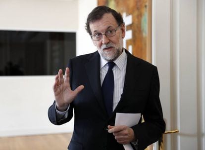 Mariano Rajoy, durante la entrevista, en La Moncloa.