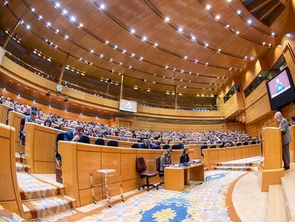 Un momento del pleno de este miércoles del Congreso, reunido excepcionalmente en el Senado.