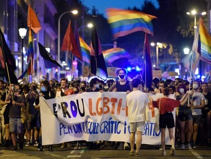 Protesta convocada el viernes por colectivos LGTBI en Barcelona por la muerte de Samuel Luiz.