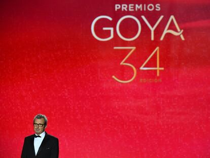 Mariano Barroso, director de la Academia de Cine, durante su discurso en la última ceremonia de los Goya, en Málaga.