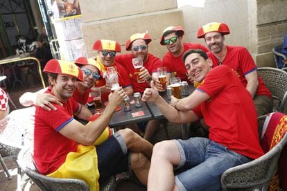 Seguidores españoles en la ciudad de Burdeos, el 21 de junio de 2016.