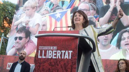 La presidenta de la ANC, Elisenda Paluzie, durante la manifestación del 26 de octubre en Barcelona.