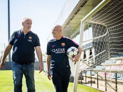 Naval y Ibarz, en la ciudad deportiva del Barcelona.