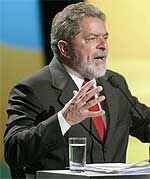 Luis Inacio Lula da Silva, durante un mítin de su campaña electoral.