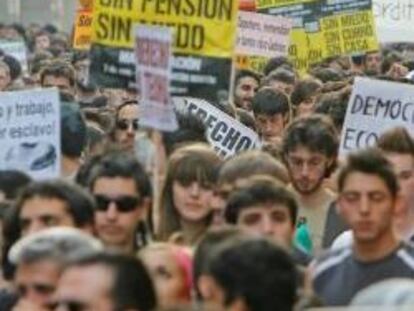 Un momento de la manifestación organizada por la iniciativa 'Juventud sin Futuro'