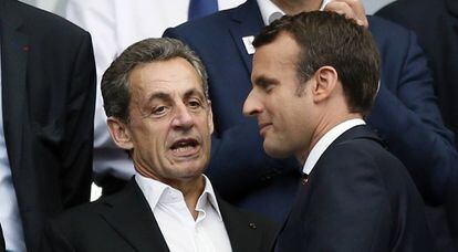 Emmanuel Macron coincidió con el expresidente Nicolas Sarkozy en la final de la Copa de Francia de fútbol