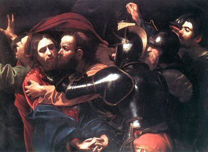La pintura de Caravaggio,<b><i> La captura de Cristo,</b></i> recoge el momento en que es detenido Jesús de Nazaret.