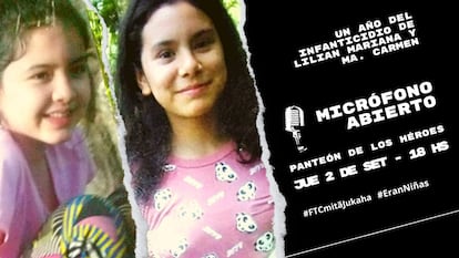 Convocatoria a una marcha por Lilian Mariana y María del Carmen, a un año de su muerte en manos del Ejército paraguayo.