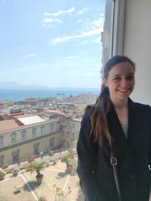 La filóloga Maria Czepiel, este miércoles en la Universidad Suor Orsola Benincasa de Nápoles, donde se ha celebrado el congreso sobre Garcilaso de la Vega.