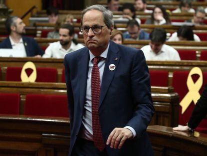 Quim Torra, en el Parlament, este miércoles.