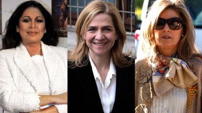 Isabel Pantoja, Cristina de Borbón y Rosalía Iglesias.