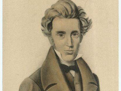 Retrato de Soren Kierkegaard (1813-1855).