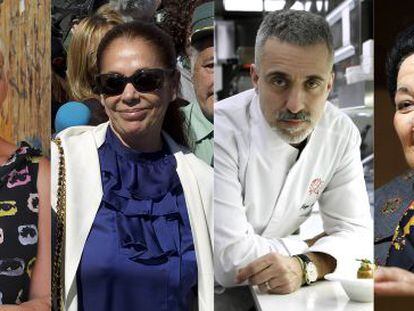 De izquierda a derecha: Ana Torroja, Isabel Pantoja, Sergi Arola y Montserrat Caball&eacute;. 