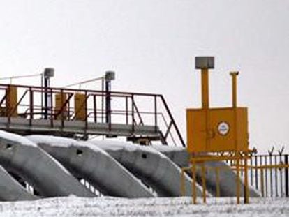 La estación de medición de gas de Sudzha, en Rusia, cerca de la frontera con Ucrania.