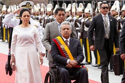 Lenin Moreno, ayer en Quito. 