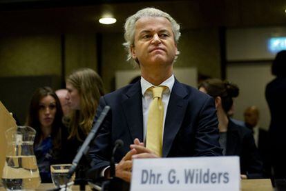 El político holandés Geert Wilders, el mes pasado, durante el juicio celebrado contra él por islamofobia; fue absuelto.