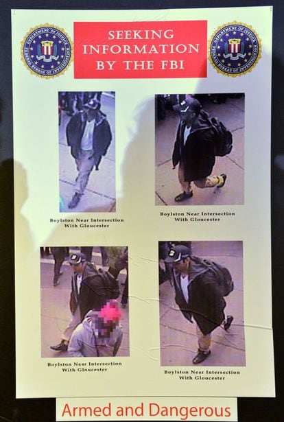 Imágenes de Tamerlan Tsarnaev difundidas este jueves por el FBI en una conferencia de prensa en Boston.
