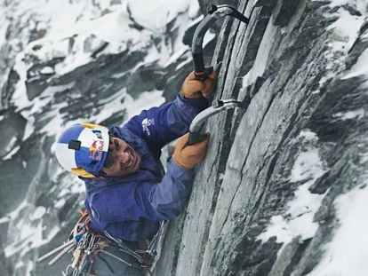 David Lama, escalando en Stubai (Austria) en 2018.