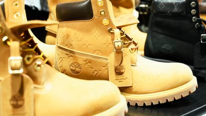 Botas de la marca Timberland en colaboración con Luis Vuitton.