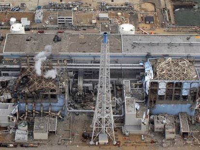 La centra de Fukushima tras el accidente de 2011.