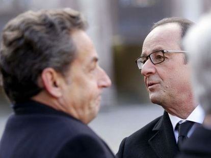 Nicol&aacute;s Sarkozy y el presidente franc&eacute;s Fran&ccedil;ois Hollande.
