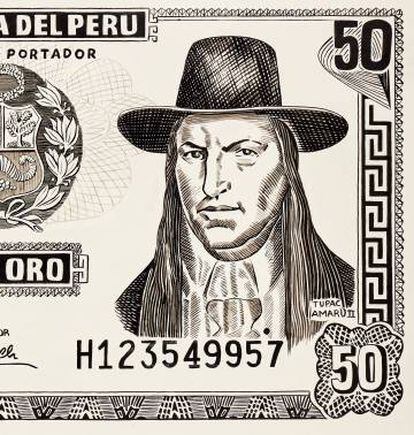 Ilustración de Fernando Bryce, de la serie 'Túpac Amaru-1971', 2019.